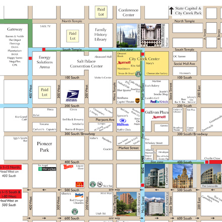 Downtown Salt Lake City Map